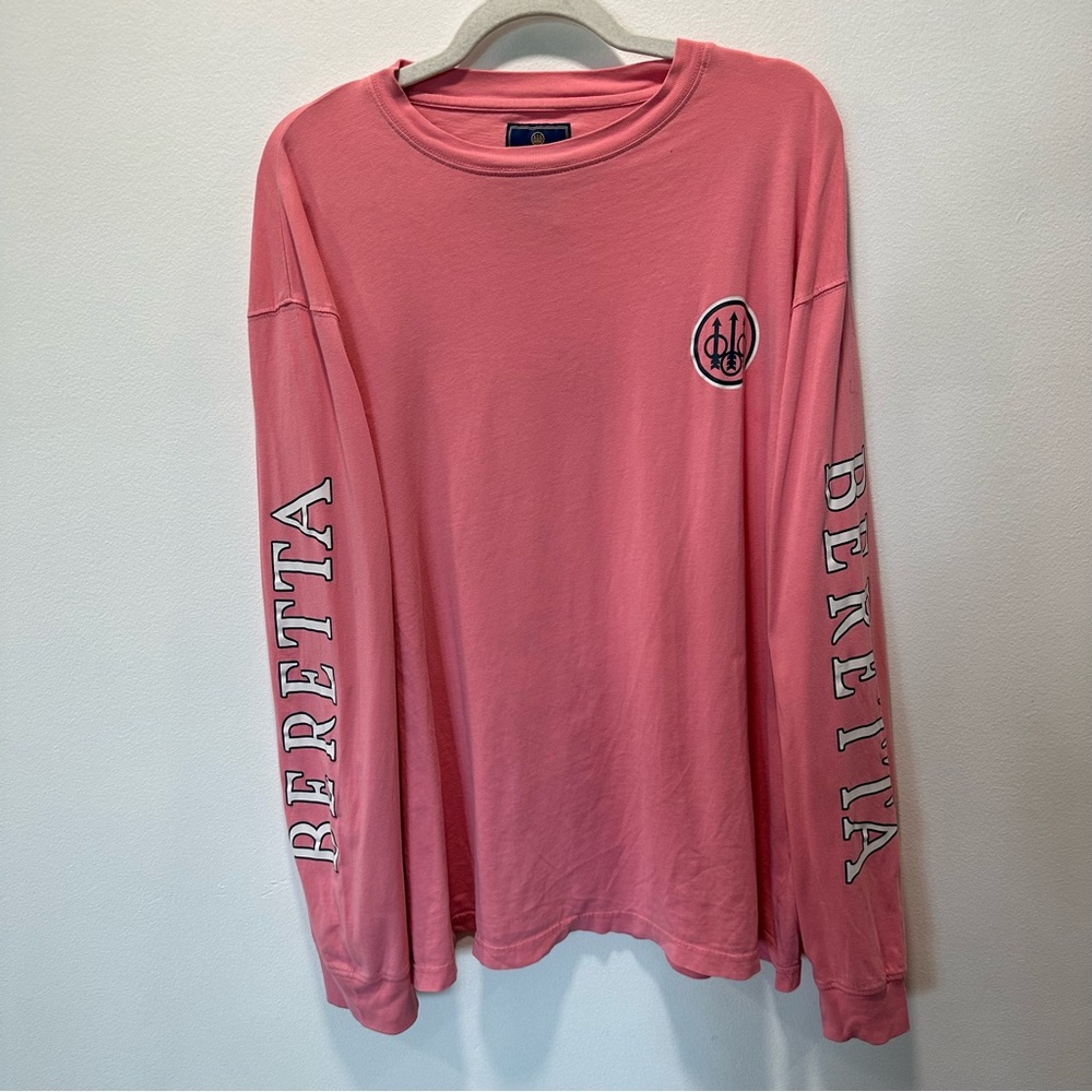 Beretta Pink Crewneck Long Sleeve Logo Shirt Women’s size XXL